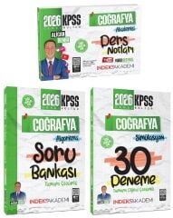 İndeks Akademi 2026 KPSS Coğrafya Ders Notları + Soru Bankası + 30 Deneme 3 lü Set - Alican Demir İndeks Akademi Yayıncılık