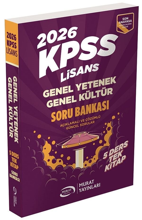 Murat 2026 KPSS Genel Yetenek Genel Kültür Lisans Soru Bankası Tek Kitap Çözümlü Tek Kİtap Murat Yayınları
