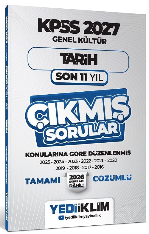 Yediiklim 2027 KPSS Tarih Çıkmış Sorular Son 11 Yıl Konularına Göre Çözümlü Yediiklim Yayınları