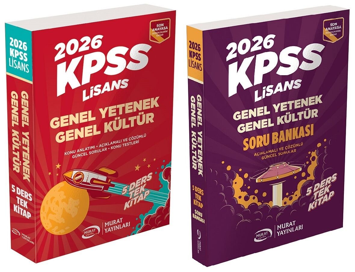 Murat 2026 KPSS Genel Yetenek Genel Kültür Lisans Konu Anlatımlı + Soru Bankası 2 li Set Murat Yayınları