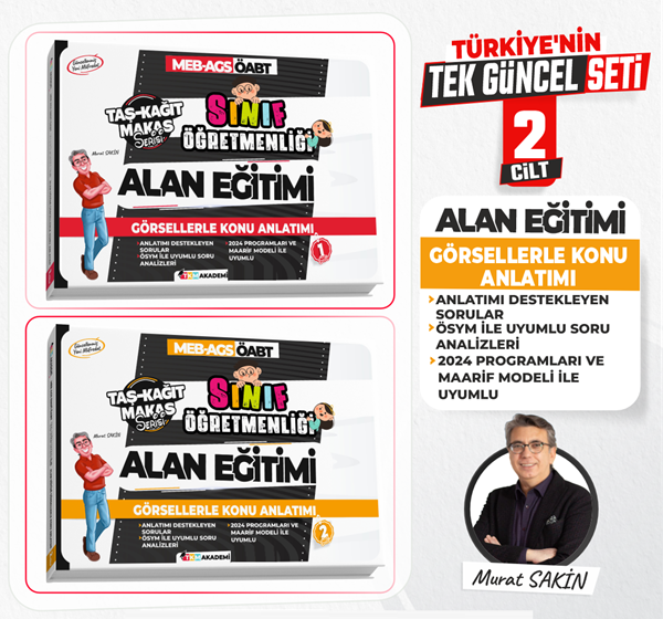 TKM Akademi ÖABT MEB-AGS Sınıf Öğretmenliği Alan Eğitimi Görsellerle Konu Anlatımı Set - Murat Sakin TKM Akademi
