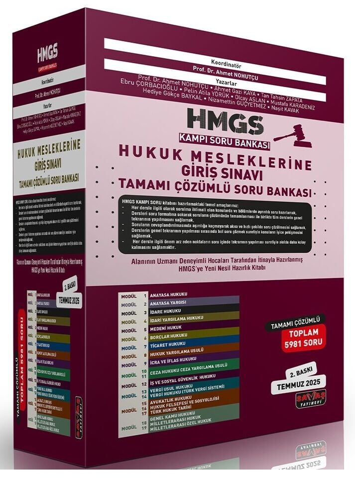 Savaş 2025 HMGS Kampı Soru Bankası Modüler Set 2. Baskı - Ahmet Nohutçu Savaş Yayınları