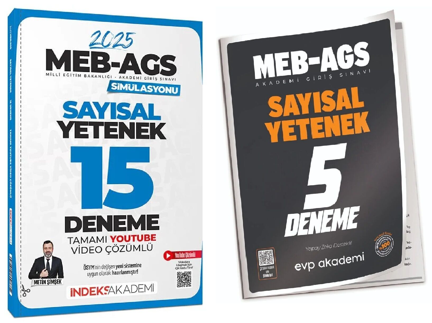 İndeks + EVP 2025 MEB-AGS Sayısal Yetenek 15+5 Deneme 2 li Set - Metin Şimşek İndeks Akademi Yayıncılık + EVP Akademi