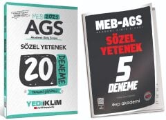 Yediiklim + EVP 2025 MEB-AGS Sözel Yetenek 20+5 Deneme 2 li Set Yediiklim Yayınları + EVP Akademi