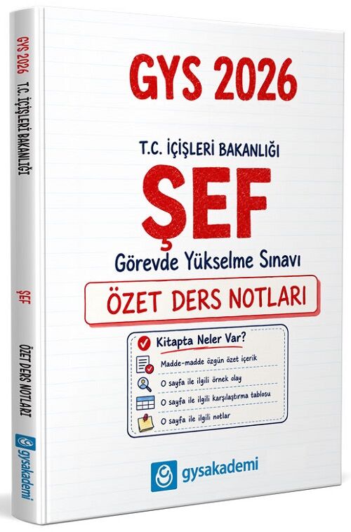 GYS Akademi 2026 GYS İçişleri Bakanlığı Şef Özet Ders Notları Görevde Yükselme GYS Akademi