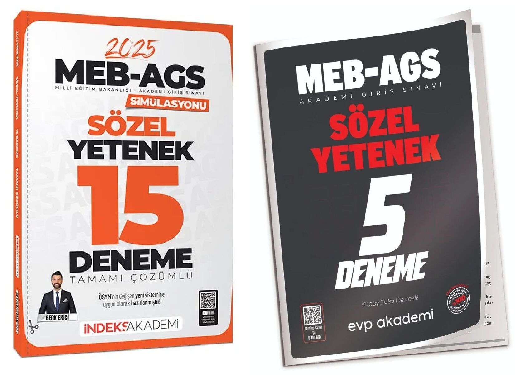 İndeks + EVP 2025 MEB-AGS Sözel Yetenek 15+5 Deneme 2 li Set - Berk Ekici İndeks Akademi Yayıncılık