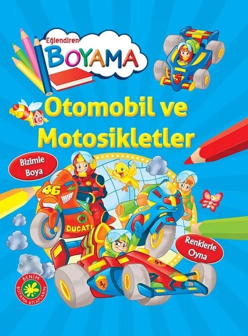 Eğlendiren Boyama - Otomobil ve Motosikletler Parıltı Yayınları