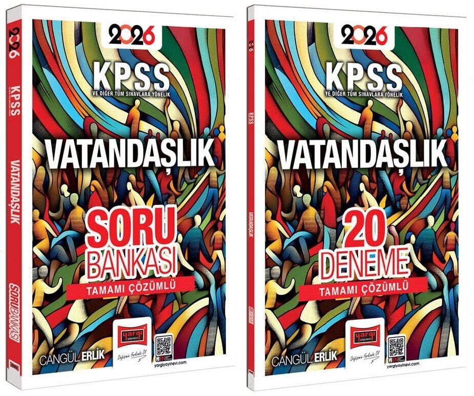 Yargı 2026 KPSS Vatandaşlık Soru Bankası + 20 Deneme 2 li Set - Cangül Erlik Yargı Yayınları