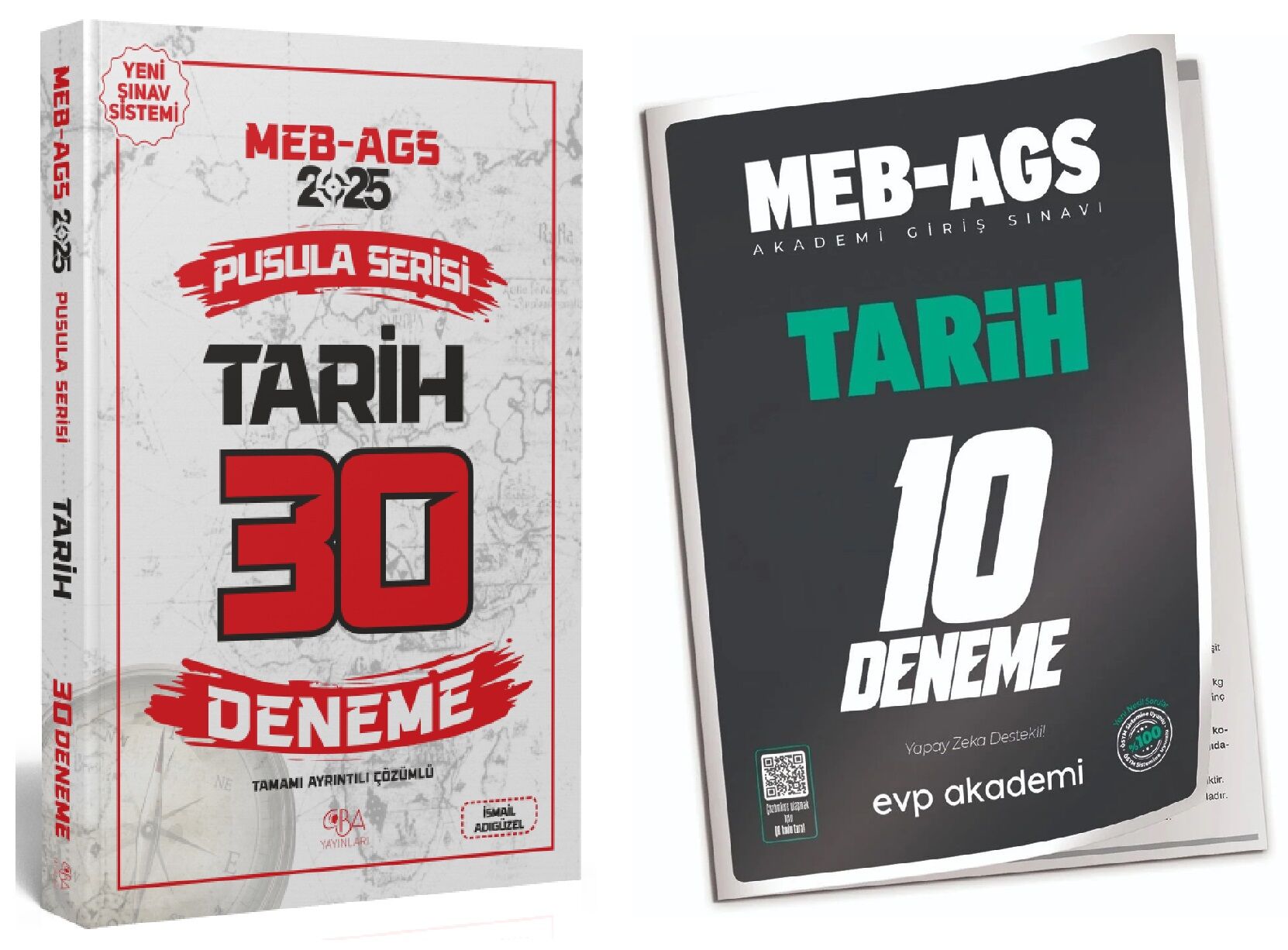 CBA + EVP 2025 MEB-AGS Tarihin Pusulası 30+10 Deneme 2 li Set - İsmail Adıgüzel CBA Yayınları + EVP Akademi