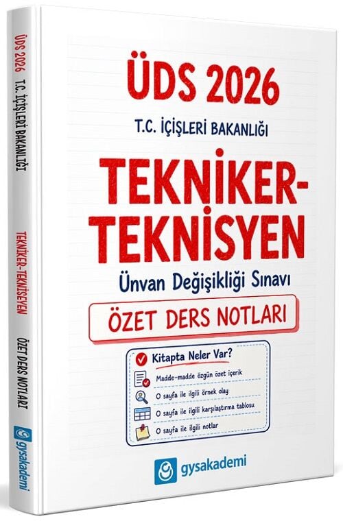 GYS Akademi 2026 GYS ÜDS İçişleri Bakanlığı Tekniker-Teknisyen Özet Ders Notları Görevde Yükselme Ünvan Değişikliği GYS Akademi