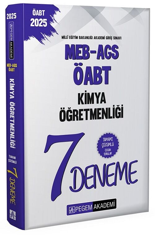 Pegem 2025 ÖABT MEB-AGS Kimya Öğretmenliği 7 Deneme Çözümlü Pegem Akademi Yayınları