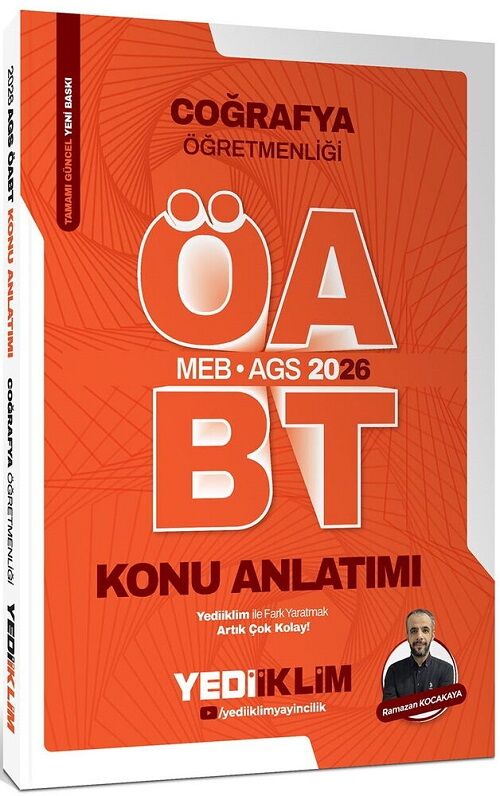 SÜPER FİYAT - Yediiklim 2026 ÖABT MEB-AGS Coğrafya Öğretmenliği Konu Anlatımı - Ramazan Kocakaya Yediiklim Yayınları