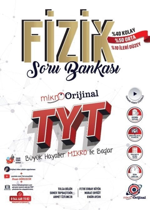 Orijinal YKS TYT Fizik Mikro Orijinal Soru Bankası Çözümlü Orijinal Yayınları