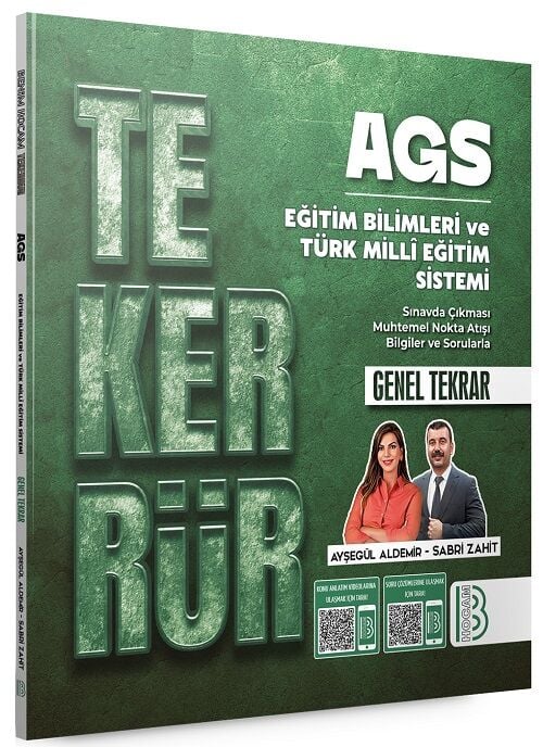 Benim Hocam MEB-AGS Eğitim Bilimleri ve Türk Milli Eğitim Sistemi TEKERRÜR Genel Tekrar - Ayşegül Aldemir, Sabri Zahit Benim Hocam Yayınları