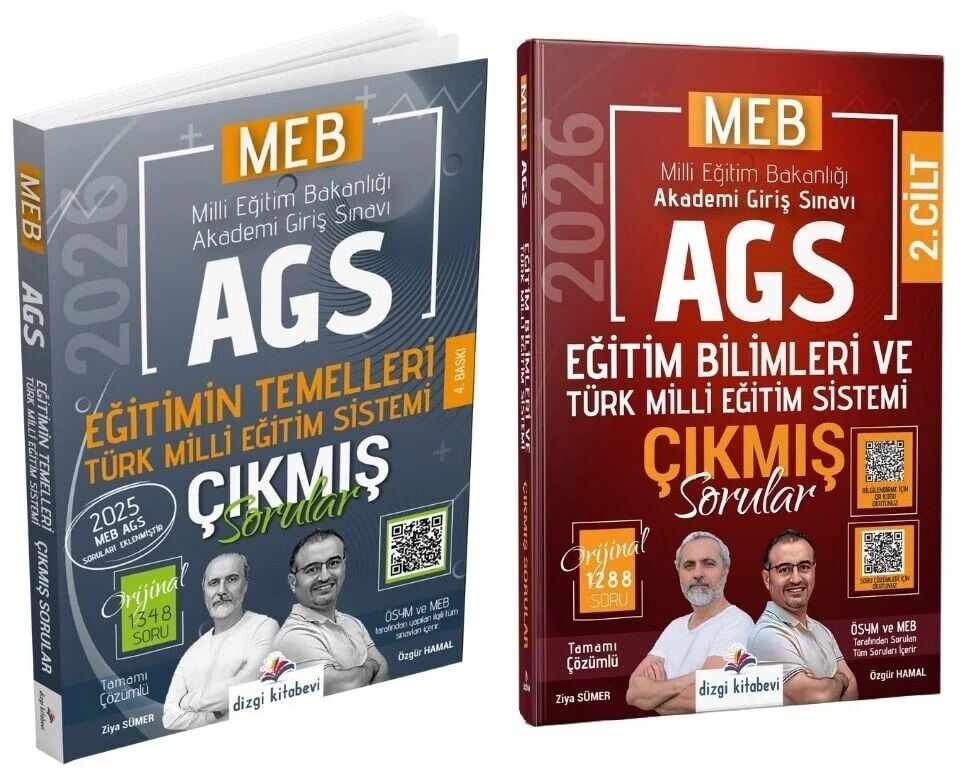 YENİ AGS - Dizgi Kitap 2026 MEB-AGS Eğitim Bilimleri - Eğitimin Temelleri ve Türk Milli Eğitim Sistemi Çıkmış Sorular 2 li Set - Ziya Sümer, Özgür Hamal Dizgi Kitap