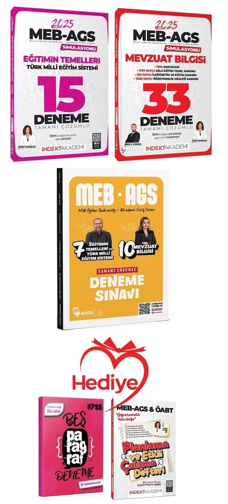 Hoca Kafası + İndeks 2025 MEB-AGS Eğitimin Temelleri, Mevzuat 17+15+33 Deneme 3 lü Set - Mevlüt Gündüz, Esra Özkan Karaoğlu Hoca Kafası + İndeks Akademi Yayınları - HEDİYELİ