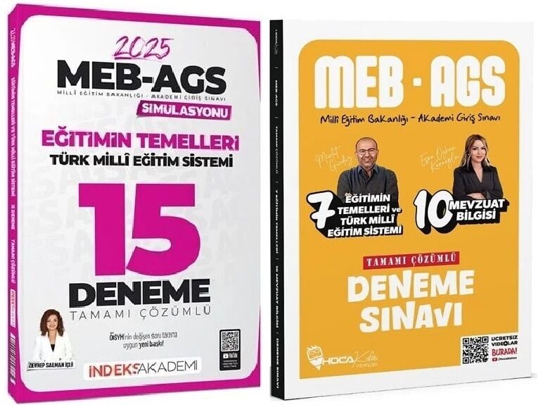 Hoca Kafası + İndeks 2025 MEB-AGS Eğitimin Temelleri 17+15 Deneme 2 li Set - Mevlüt Gündüz, Esra Özkan Karaoğlu Hoca Kafası + İndeks Akademi Yayınları