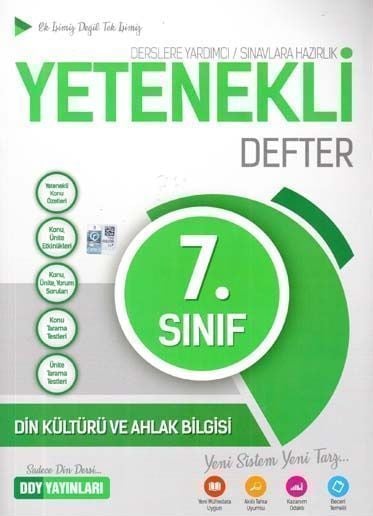 SÜPER FİYAT - DDY Yayınları 7. Sınıf Din Kültürü ve Ahlak Bilgisi Yetenekli Defter DDY Yayınları