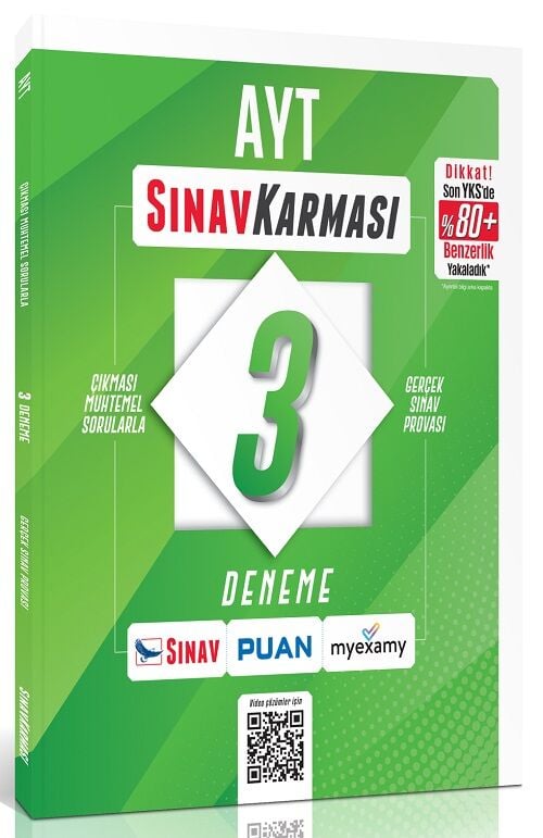 Sınav YKS AYT Tüm Dersler Sınav Karması 3 Deneme Çözümlü Sınav Yayınları