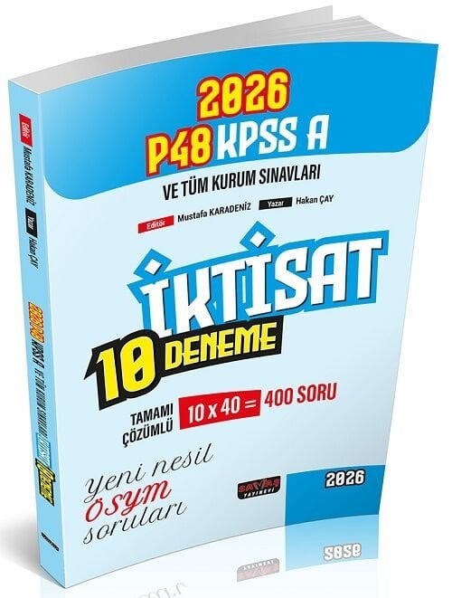 Savaş 2026 KPSS A Grubu P48 İktisat 10 Deneme Çözümlü - Mustafa Karadeniz, Hakan Çay Savaş Yayınları