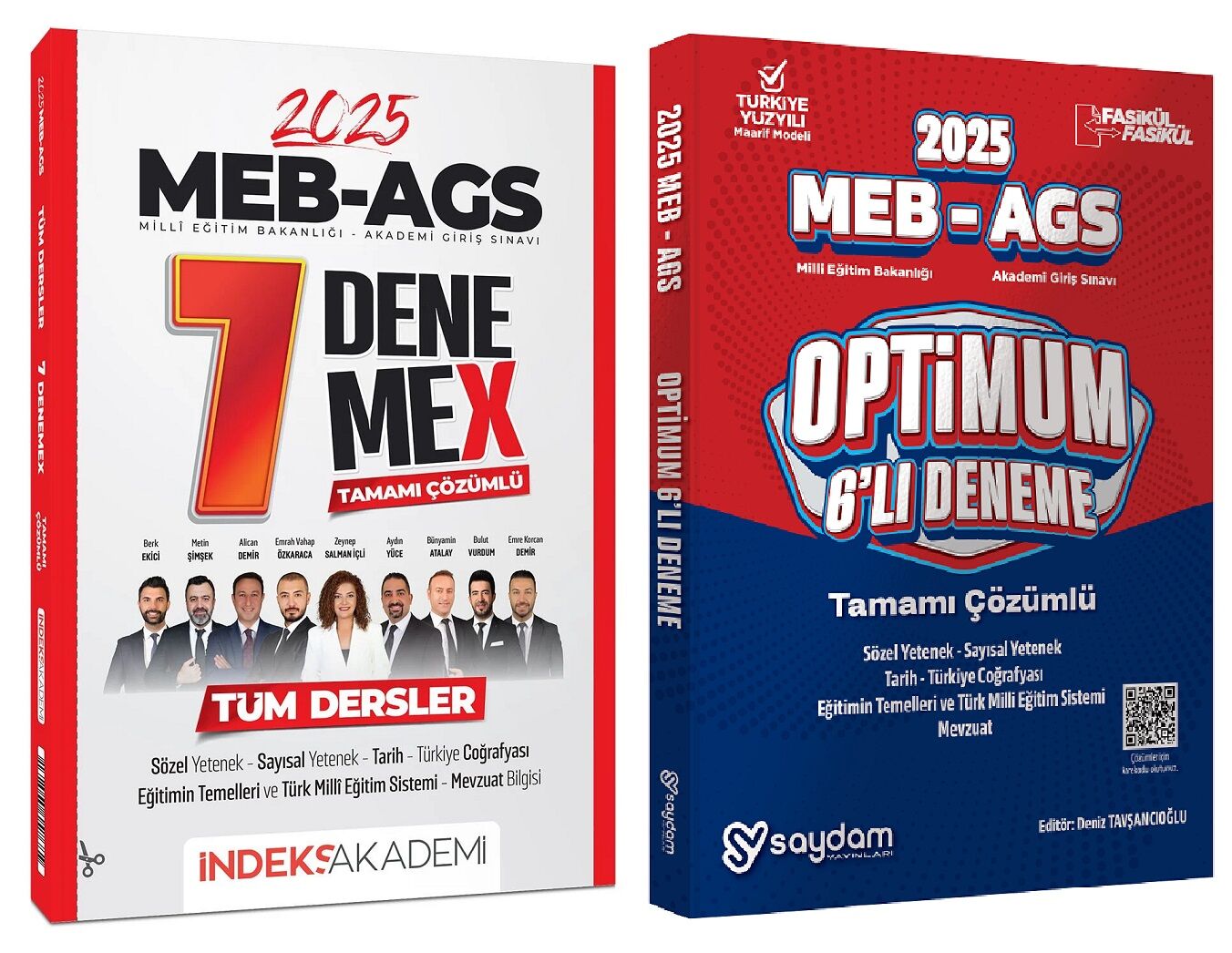 İndeks + Saydam 2025 MEB-AGS Tüm Dersler 7+6 Deneme 2 li Set İndeks Akademi + Saydam Yayıncılık
