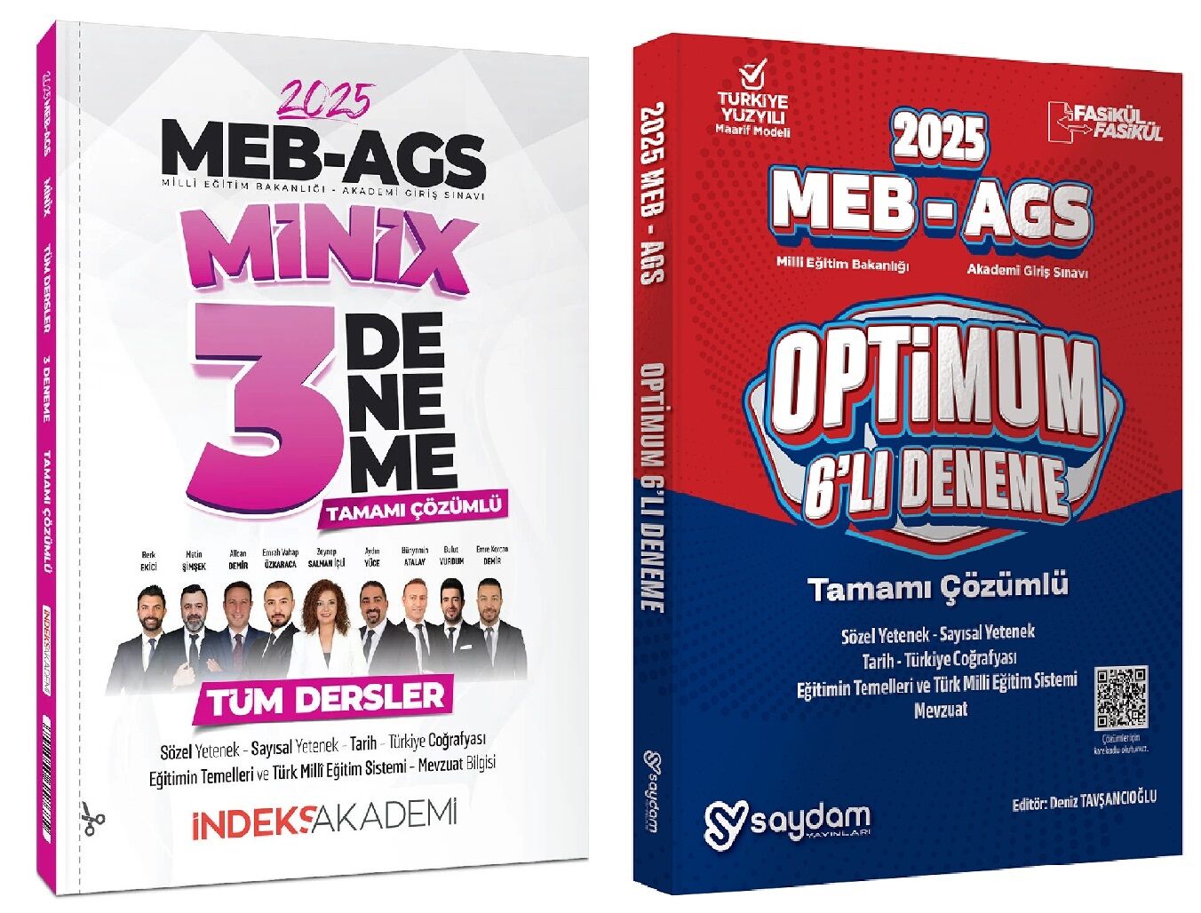 İndeks + Saydam 2025 MEB-AGS Tüm Dersler 3+6 Deneme 2 li Set İndeks Akademi + Saydam Yayıncılık