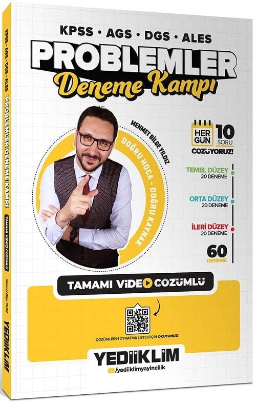 Yediiklim 2026 KPSS MEB-AGS ALES DGS Problemler 60 Deneme Kampı Çözümlü - Mehmet Bilge Yıldız Yediiklim Yayınları