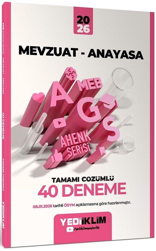 YENİ AGS - Yediiklim 2026 MEB-AGS Mevzuat Anayasa 40 Deneme Çözümlü Ahenk Serisi Yediiklim Yayınları