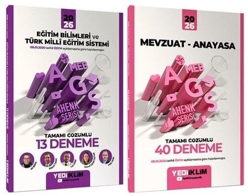 YENİ AGS - Yediiklim 2026 MEB-AGS Eğitim Bilimleri + Mevzuat 53 Deneme Ahenk Serisi 2 li Set Yediiklim Yayınları