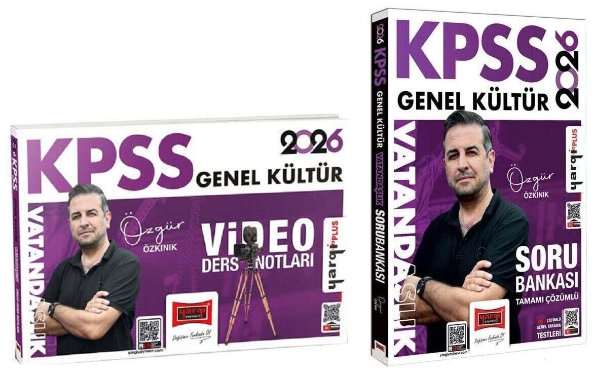 Yargı 2026 KPSS Vatandaşlık Video Ders Notları + Soru Bankası 2 li Set - Özgür Özkınık Yargı Yayınları