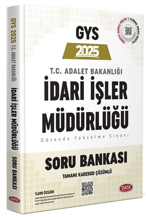 SÜPER FİYAT - Data 2025 GYS Adalet Bakanlığı İdari İşler Müdürlüğü Soru Bankası Çözümlü Görevde Yükselme Data Yayınları