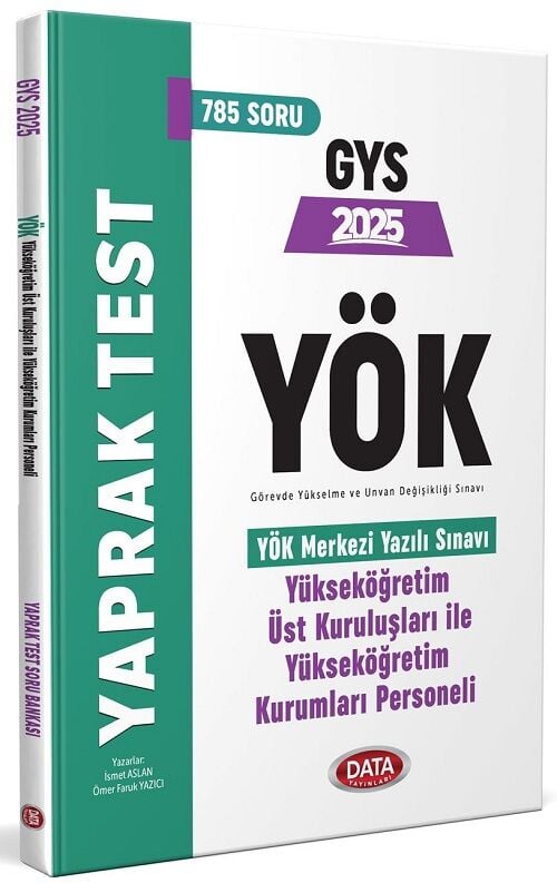 Data 2025 GYS YÖK Yükseköğretim Kurumları Yaprak Test Görevde Yükselme Data Yayınları