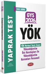 Data 2026 GYS YÖK Yükseköğretim Kurumları Personeli Yaprak Test Görevde Yükselme Data Yayınları