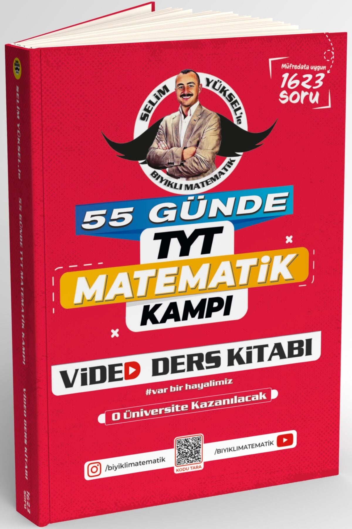 SÜPER FİYAT - Bıyıklı Matematik YKS TYT 55 Günde Matematik Kampı Video Ders Kitabı - Selim Yüksel Bıyıklı Matematik