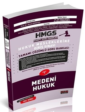 Savaş 2025 HMGS Kampı Medeni Hukuk Soru Bankası Çözümlü - Tan Tahsin Zapata, Ebru Çorbacıoğlu Savaş Yayınları