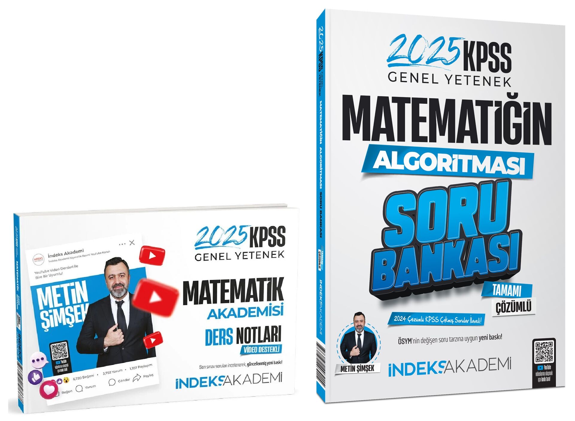 SÜPER FİYAT - İndeks Akademi 2025 KPSS Matematik Akademisi Video Ders Notları + Soru Bankası 2 li Set - Metin Şimşek İndeks Akademi Yayıncılık
