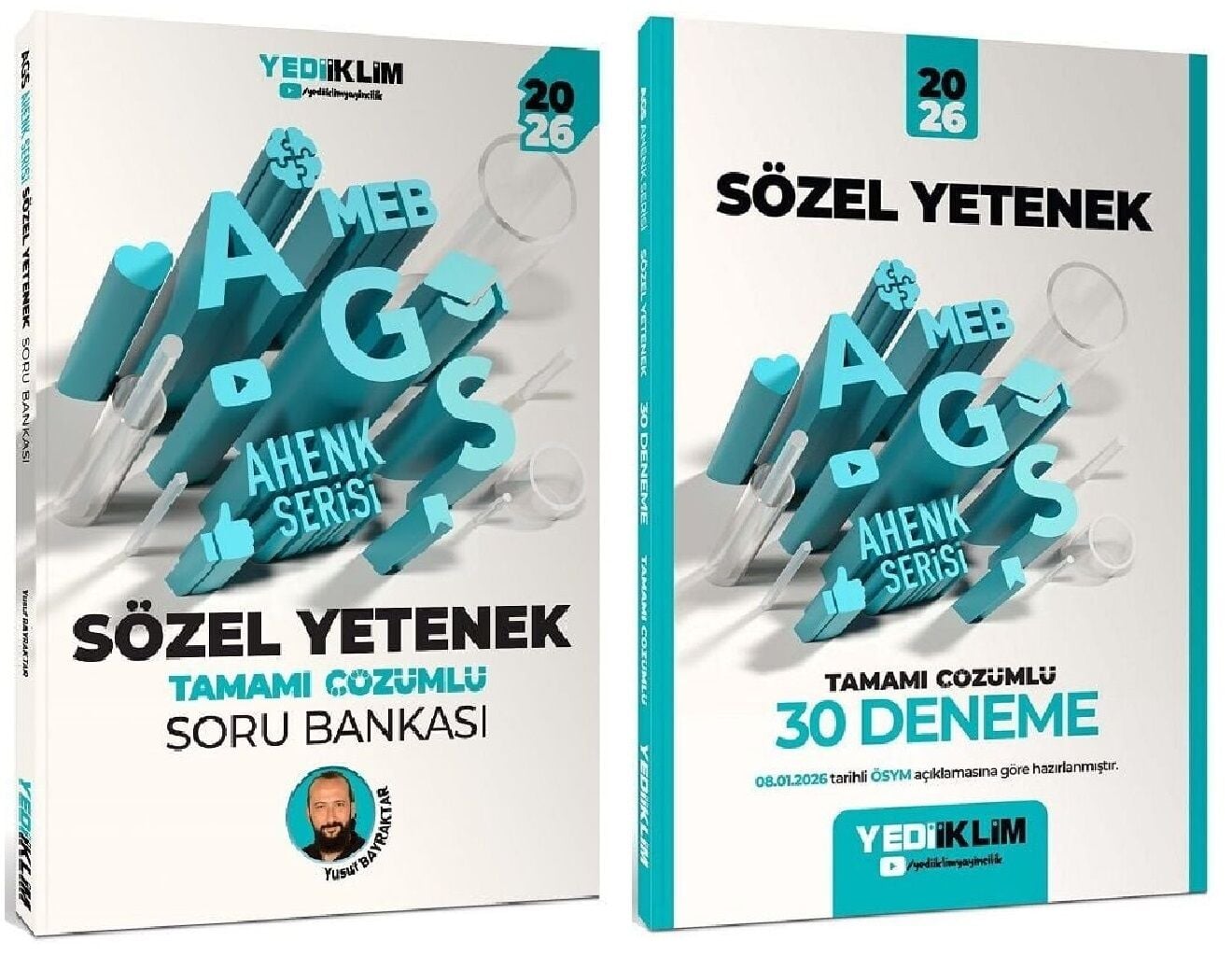 YENİ AGS - Yediiklim 2026 MEB-AGS Sözel Yetenek Soru Bankası + 30 Deneme Ahenk Serisi 2 li Set - Yusuf Bayraktar Yediiklim Yayınları