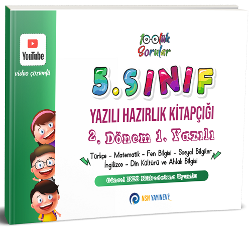 NSN Yayınları 5. Sınıf Yazılı Hazırlık Kitapçığı 2. Dönem 1. Yazılı 100 lük Sorular NSN Yayınları