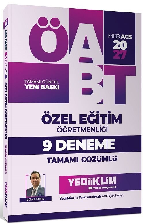 Yediiklim 2027 ÖABT MEB-AGS Özel Eğitim Öğretmenliği 9 Deneme Çözümlü - Bülent Tanık Yediiklim Yayınları