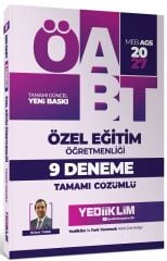 Yediiklim 2027 ÖABT MEB-AGS Özel Eğitim Öğretmenliği 9 Deneme Çözümlü - Bülent Tanık Yediiklim Yayınları