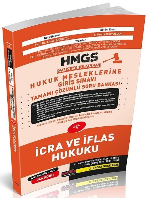 Savaş 2026 HMGS Kampı İcra ve İflas Hukuku Soru Bankası Çözümlü 3. Baskı - Olcay Aslan Savaş Yayınları