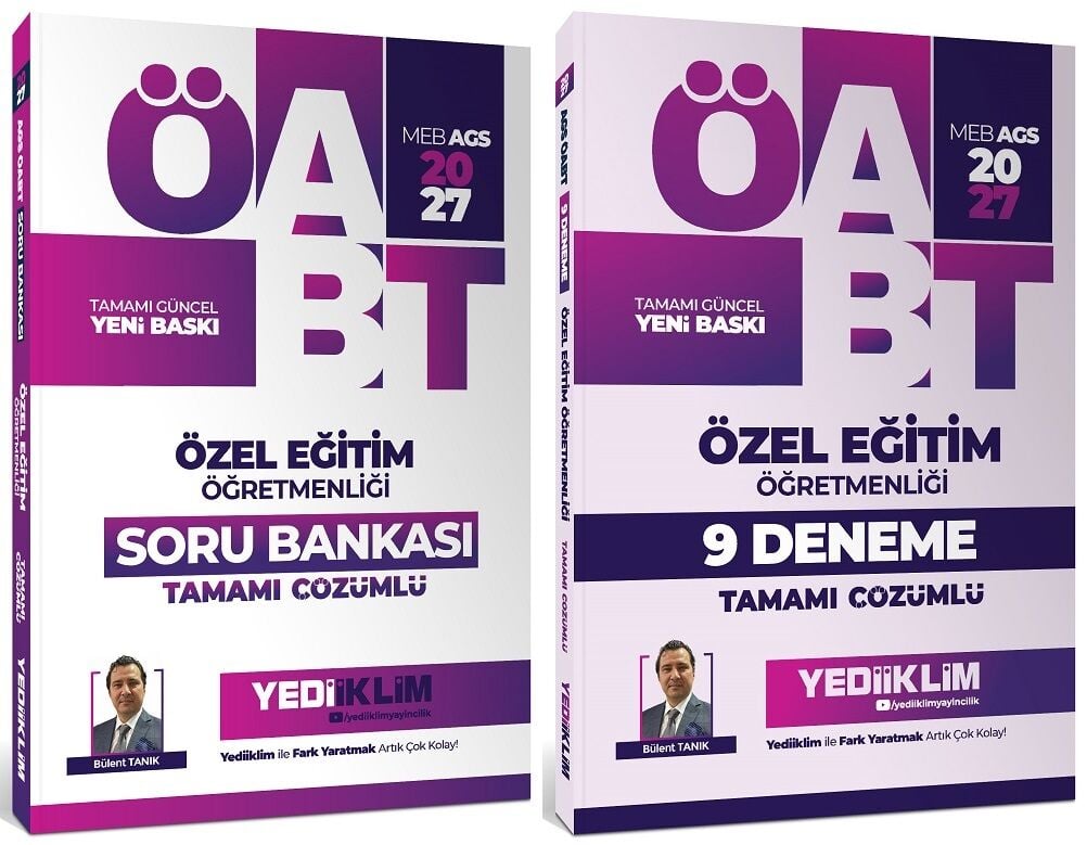 Yediiklim 2027 ÖABT MEB-AGS Özel Eğitim Öğretmenliği Soru Bankası + 9 Deneme 2 li Set - Bülent Tanık Yediiklim Yayınları