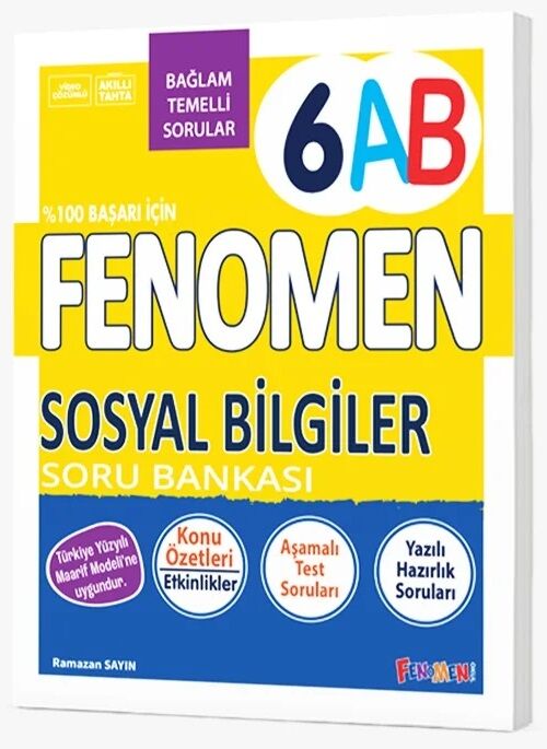 Fenomen Okul 6. Sınıf Sosyal Bilgiler Fenomen A-B Maarif Modeli Soru Bankası Fenomen Okul Yayınları