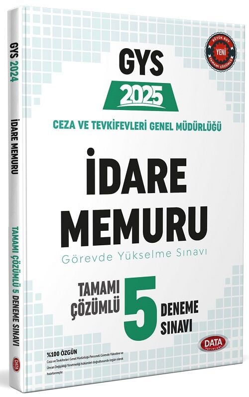 Data 2025 GYS Ceza ve Tevkifevleri İdare Memuru 5 Deneme Çözümlü Görevde Yükselme Data Yayınları