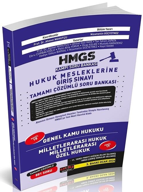Savaş 2026 HMGS Kampı Genel Kamu Hukuku, Milletlerarası Hukuk Soru Bankası Çözümlü 3. Baskı - Nizamettin Güçyetmez Savaş Yayınları