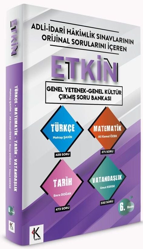 Temsil ETKİN Adli İdari Hakimlik Genel Yetenek Genel Kültür Çıkmış Soru Bankası Çözümlü 6. Baskı Temsil Kitap Yayınları