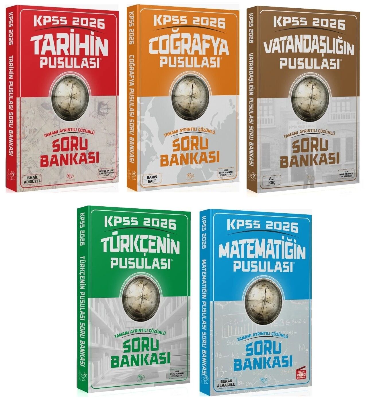 CBA Yayınları 2026 KPSS Genel Yetenek Genel Kültür Pusulası Soru Bankası 5 li Set CBA Yayınları