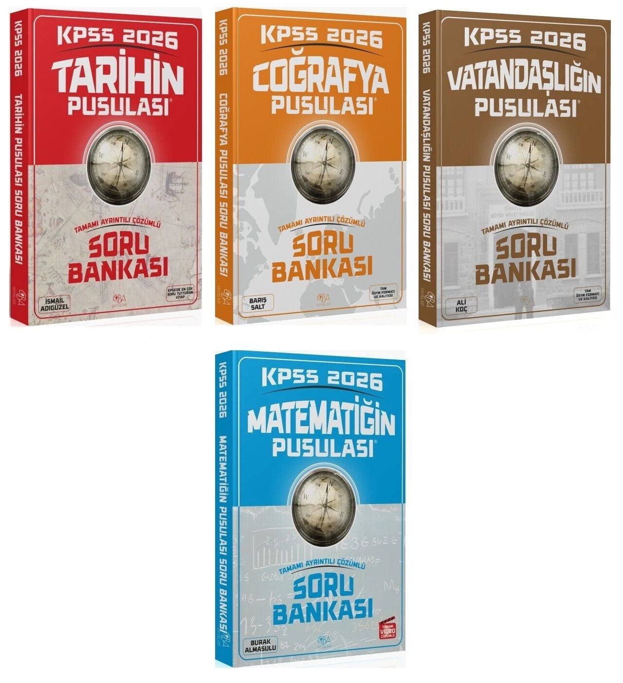CBA Yayınları 2026 KPSS Tarih + Coğrafya + Vatandaşlık + Türkçe Pusulası Soru Bankası 4 lü Set CBA Yayınları