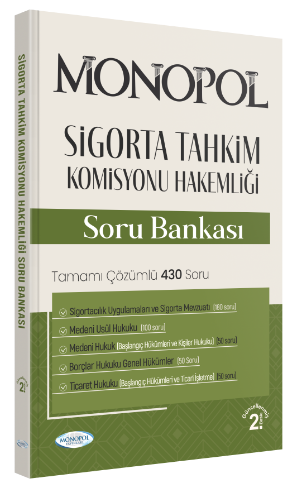 Monopol Sigorta Tahkim Komisyonu Hakemliği Soru Bankası Çözümlü 2. Baskı Monopol Yayınları