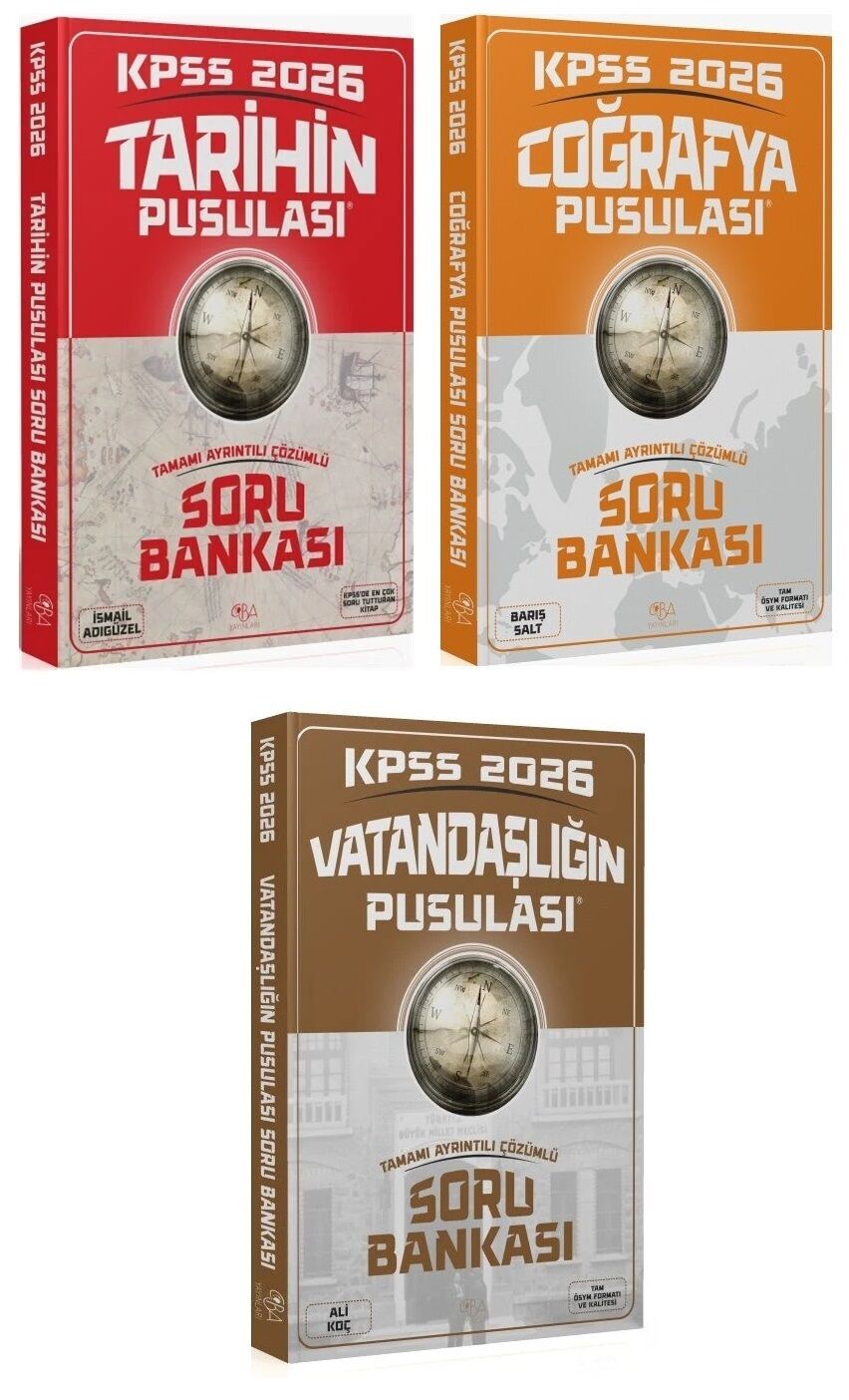 CBA Yayınları 2026 KPSS Tarih + Coğrafya + Vatandaşlık Pusulası Soru Bankası 3 lü Set CBA Yayınları